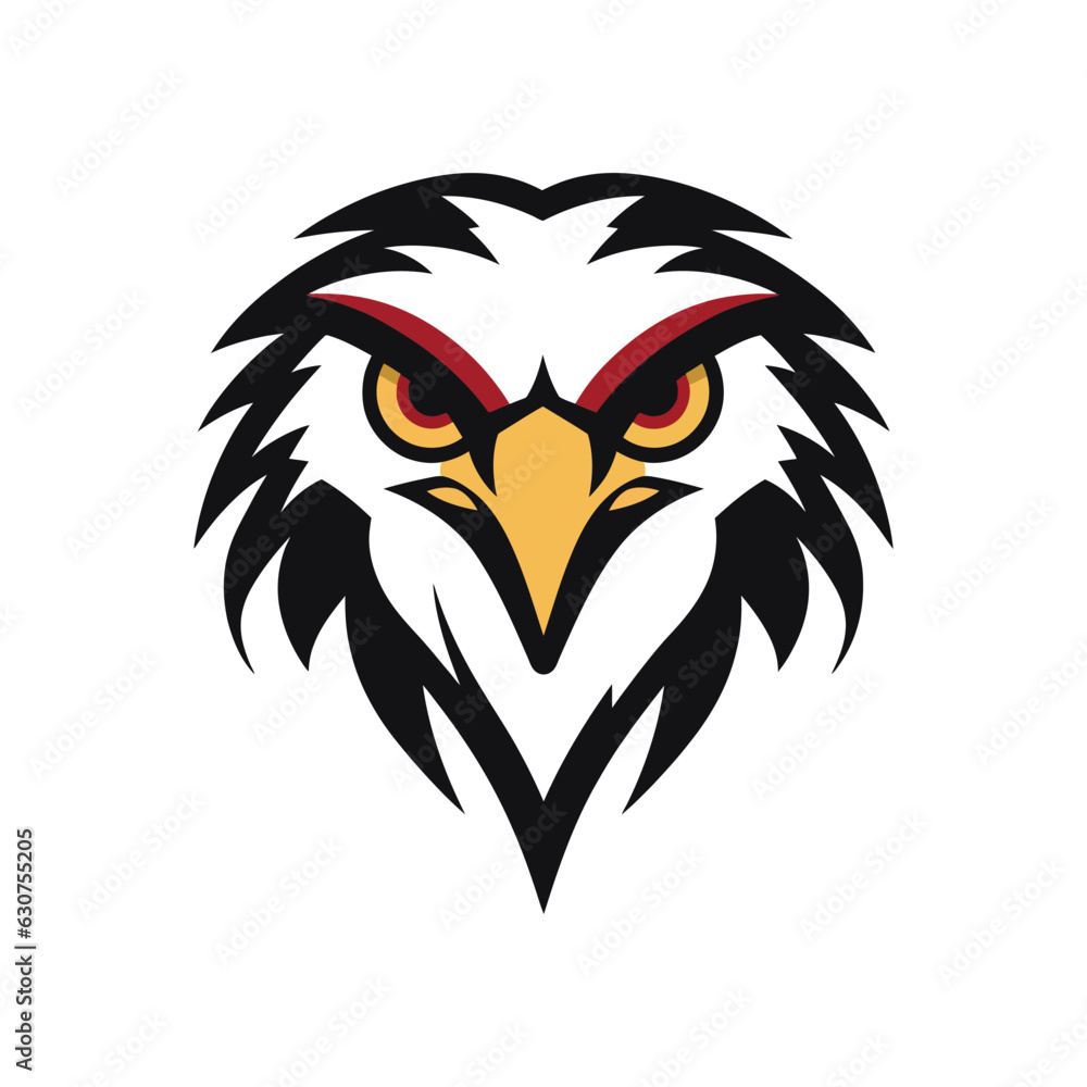 Obraz premium Falcon, Eagle, Hawk Bird Logo Illustration Vector Design