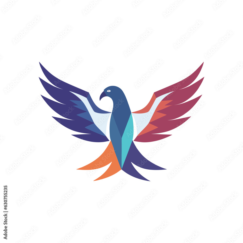 Obraz premium Falcon, Eagle, Hawk Bird Logo Illustration Vector Design