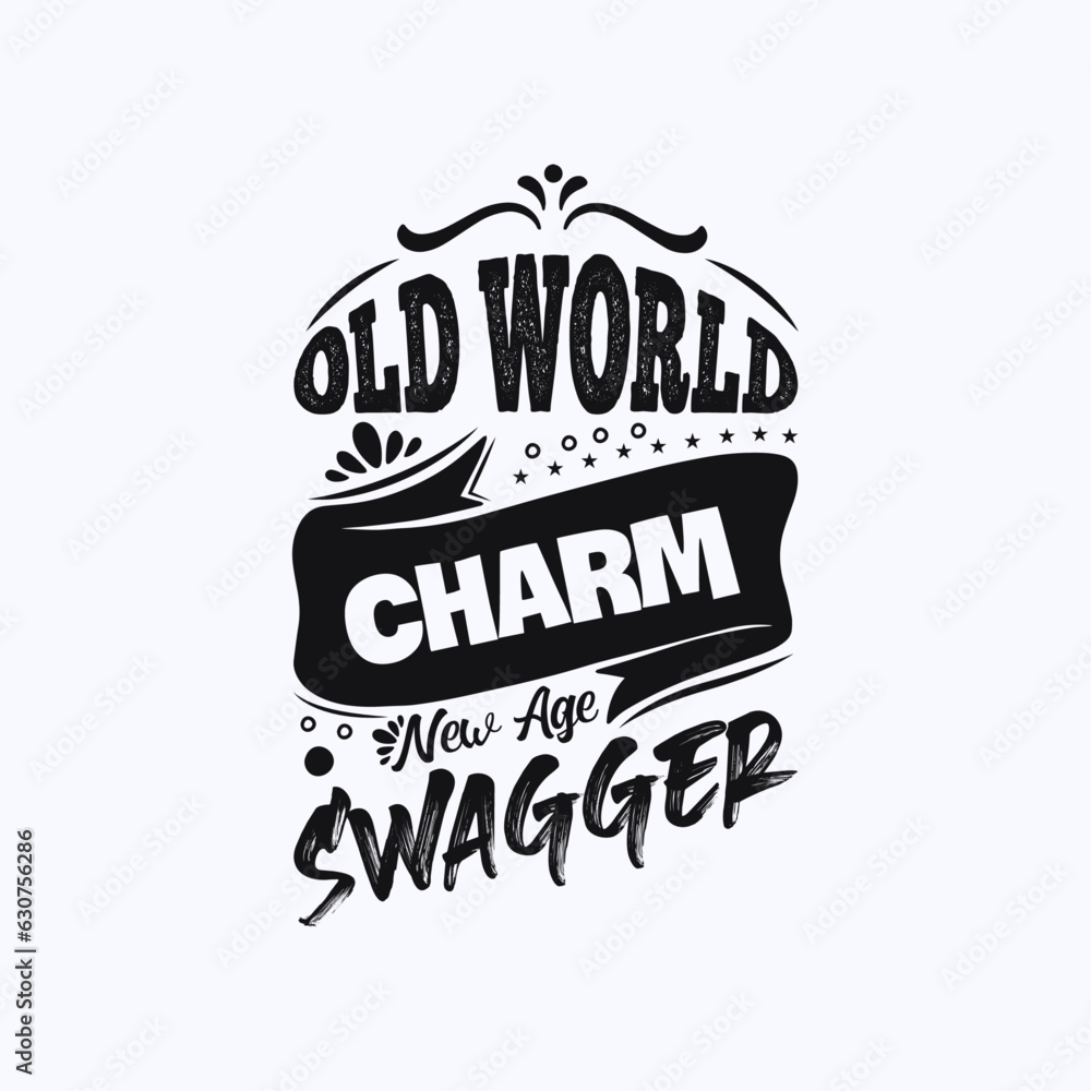 Fototapeta premium Old World Charm Typography T-Shirt Design.