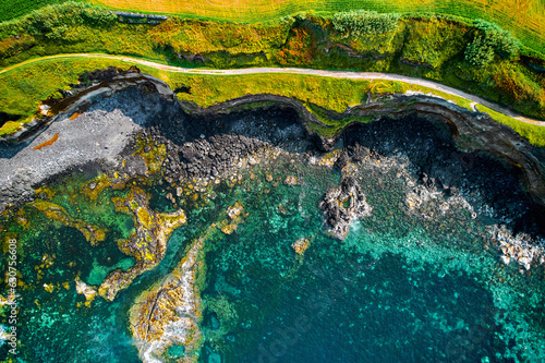 Fototapeta Naklejka Na Ścianę i Meble -  Drone point of view, picturesque nature of Azores