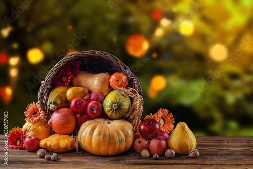 Fotografie Thanksgiving day still life, background with empty copy space