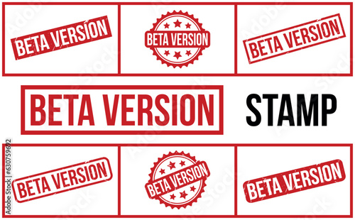 Beta Version Rubber Stamp Set Vector