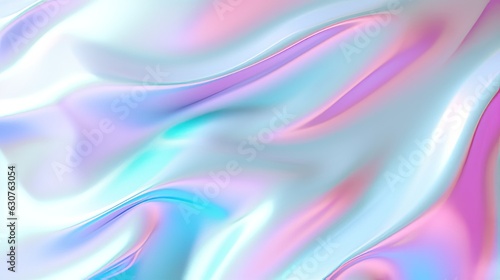 White abstract holographic background. Holograph color texture with foil effect. AI generative.