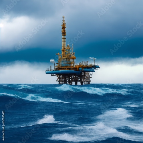 oil rig at sea illustration © dian