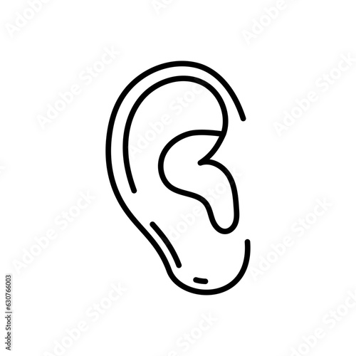 Ear icon in vector. Illustration