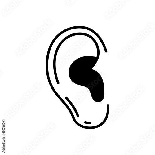 Ear icon in vector. Illustration