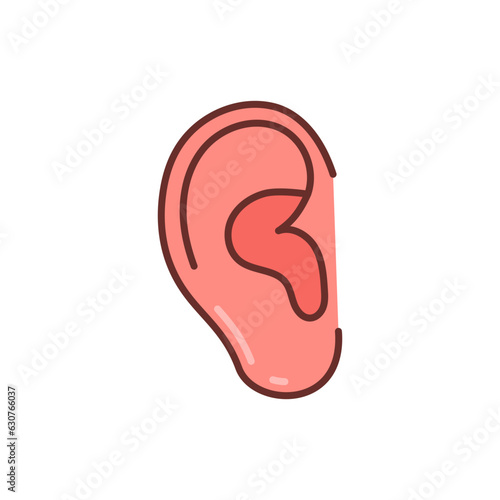 Ear icon in vector. Illustration
