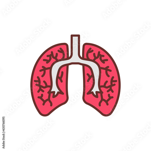 Lungs icon in vector. Illustration