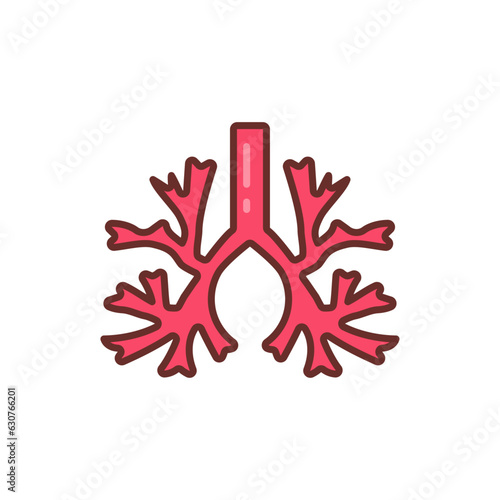 Bronchus icon in vector. Illustration
