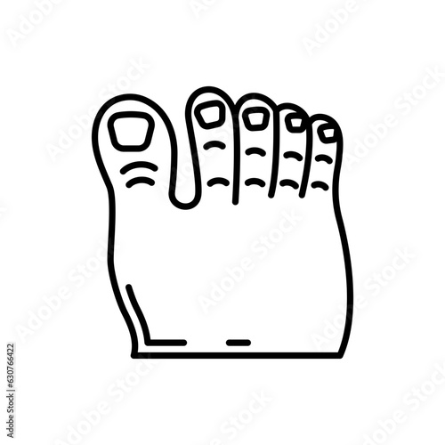 Toe icon in vector. Illustration