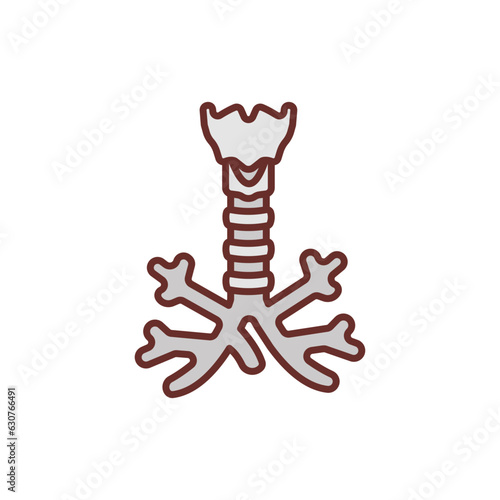 Trachea icon in vector. Illustration
