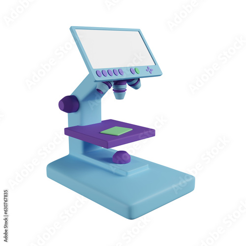 3d microscope isolated on white. 3d rendering