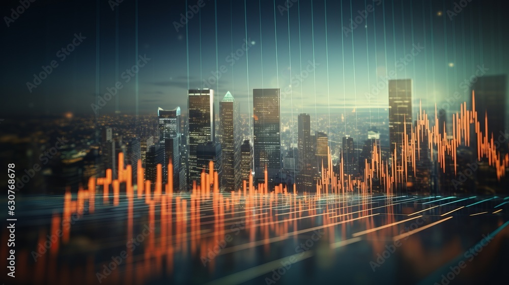 Stock market trading investment candlestick. AI generative. Stock market trading investment candlestick. AI generative.