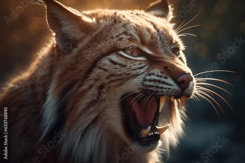 Angry roaring Lynx  Generative Ai