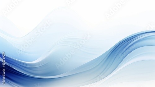 Blue abstract wave background with white background. ai generative. photo