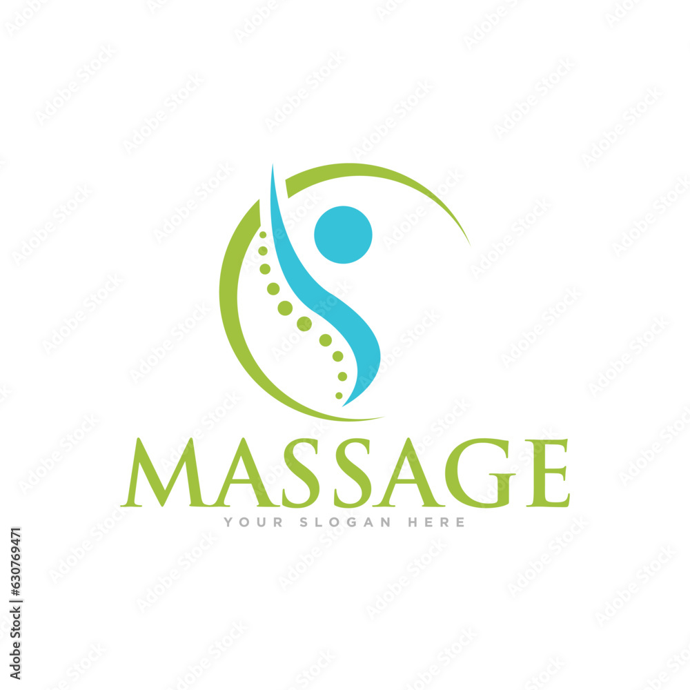 Fototapeta premium Body Massage Logo Design Illustration