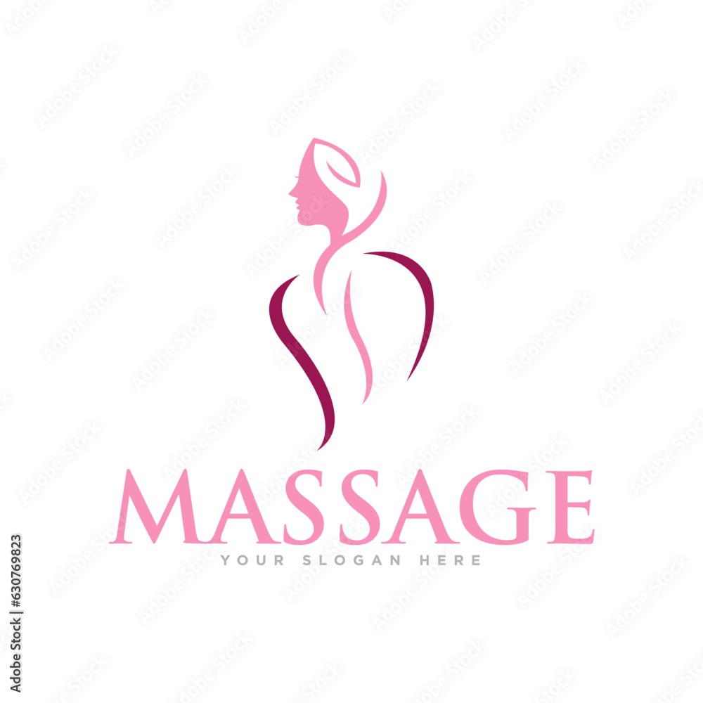 Body Massage Logo Design Illustration