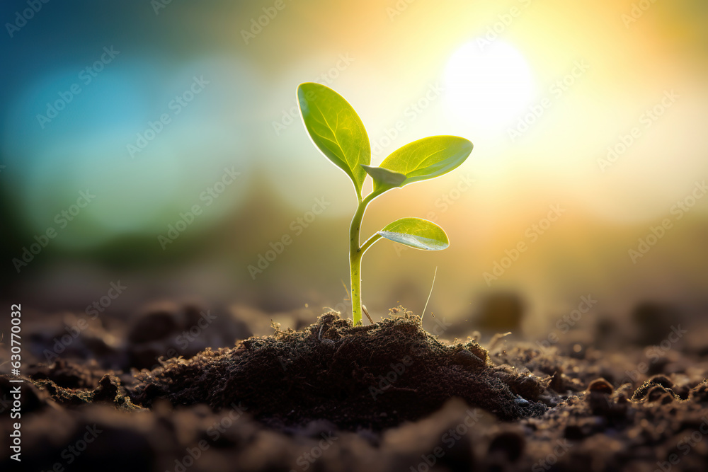 Young Plant Growing In Sunlight Young Plant Growing In Sunlight