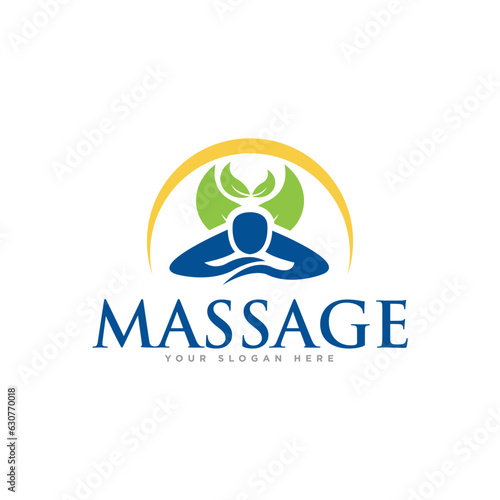 Body Massage Logo Design Illustration