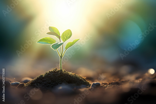 Young Plant Growing In Sunlight