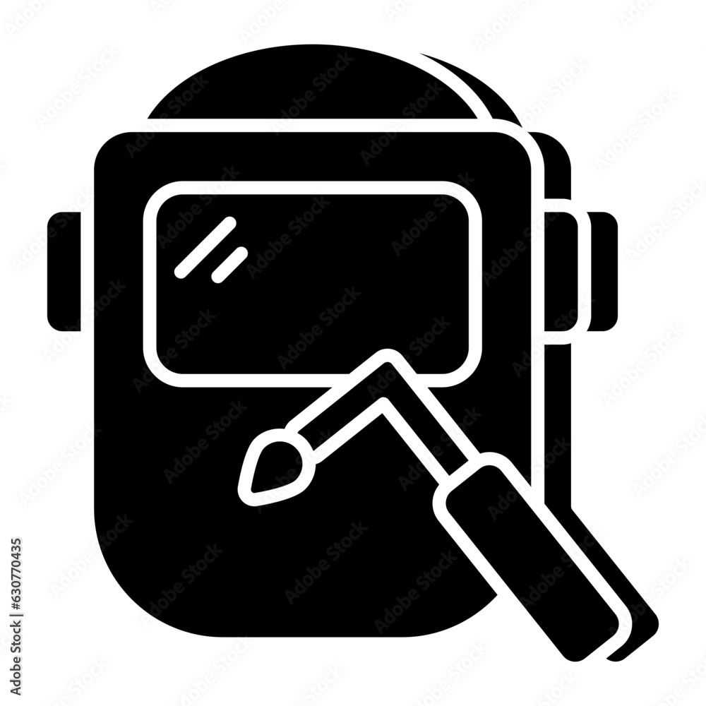 A flat design icon of helmet A flat design icon of helmet