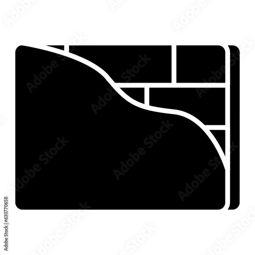 A flat design icon of wall plastering