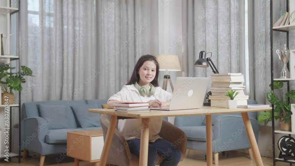 Teen Learning Online From Laptop And Smiling To Camera At Home
Teen Learning Online From Laptop And Smiling To Camera At Home