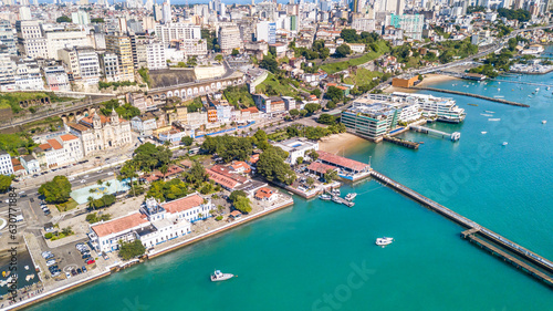 City of Salvador in Bahia. Aerial view. Lacerda's elevator