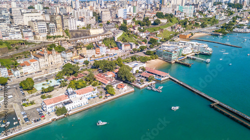 City of Salvador in Bahia. Aerial view. Lacerda s elevator