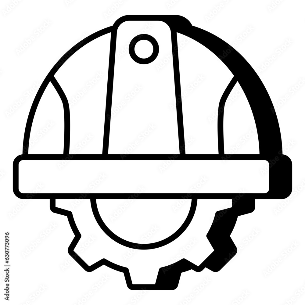 A unique design icon of hard hat A unique design icon of hard hat
