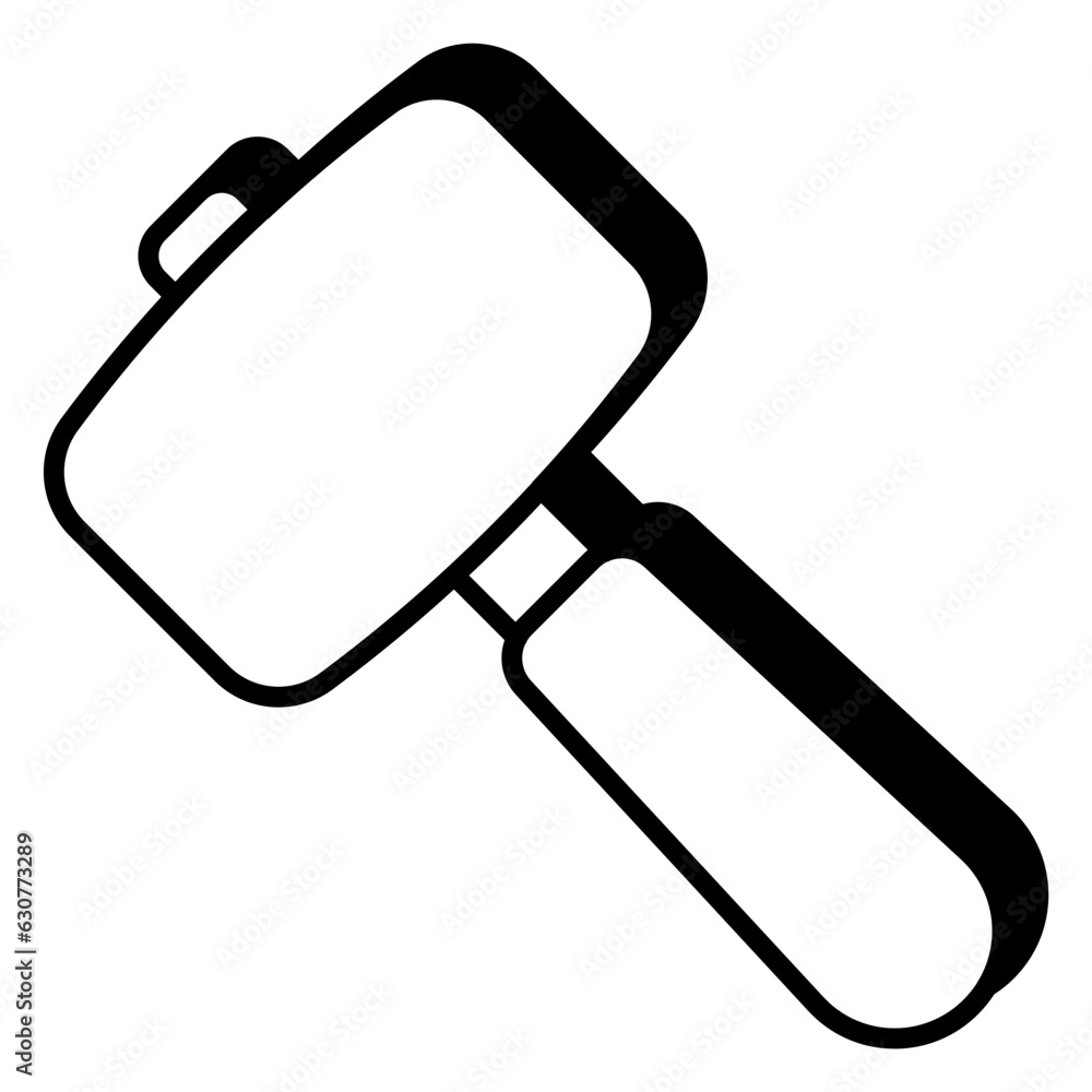 A flat design icon of mallet A flat design icon of mallet