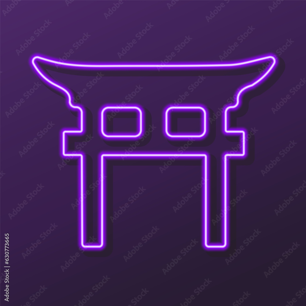Shinto neon sign, modern glowing banner design, colorful modern design trends on black background. Vector illustration. Shinto neon sign, modern glowing banner design, colorful modern design trends on black background. Vector illustration.