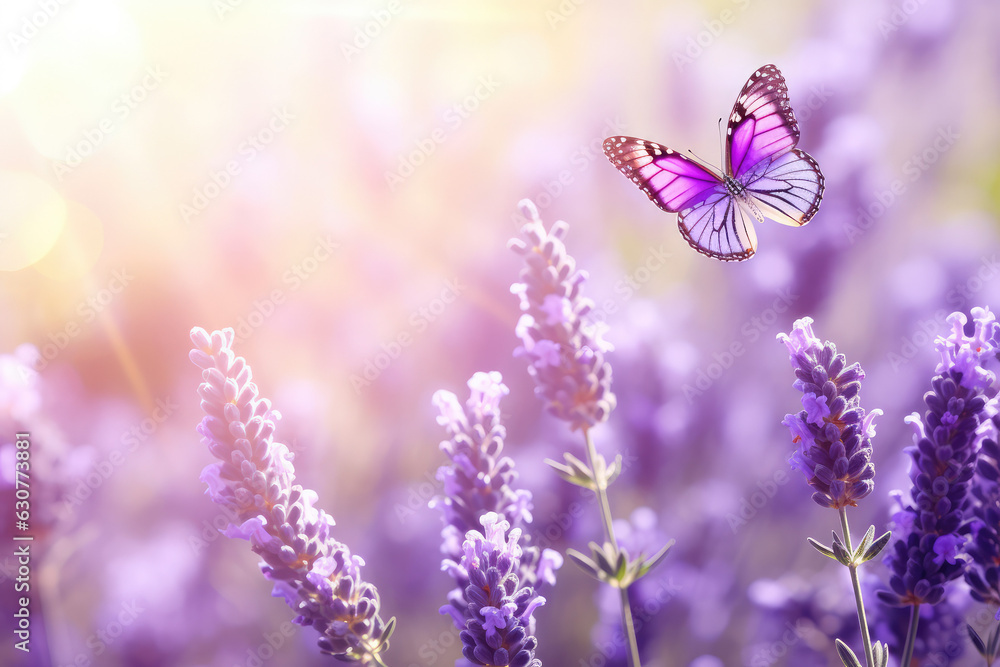 summer forest glade with flowering grass and butterflies on a sunny day generative ai summer forest glade with flowering grass and butterflies on a sunny day generative ai