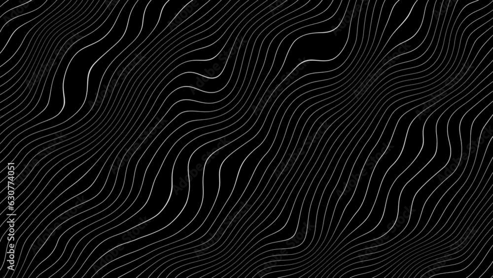 Wavy lines animation background, zebra skin texture 4k video with alpha channel transparent black background Wavy lines animation background, zebra skin texture 4k video with alpha channel transparent black background