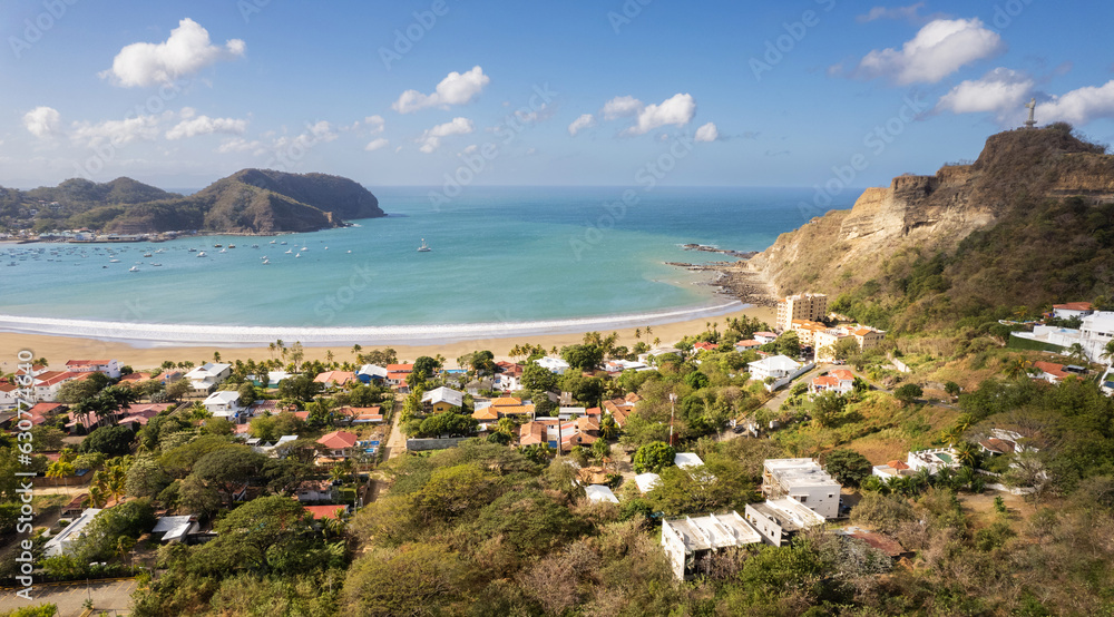 Bay with blue water in Nicaragua