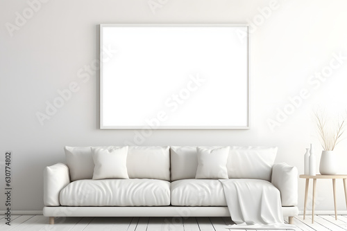 Modern Living Room with Sophisticated Frame Picture Frame Mockup, generative, ai © Carmen