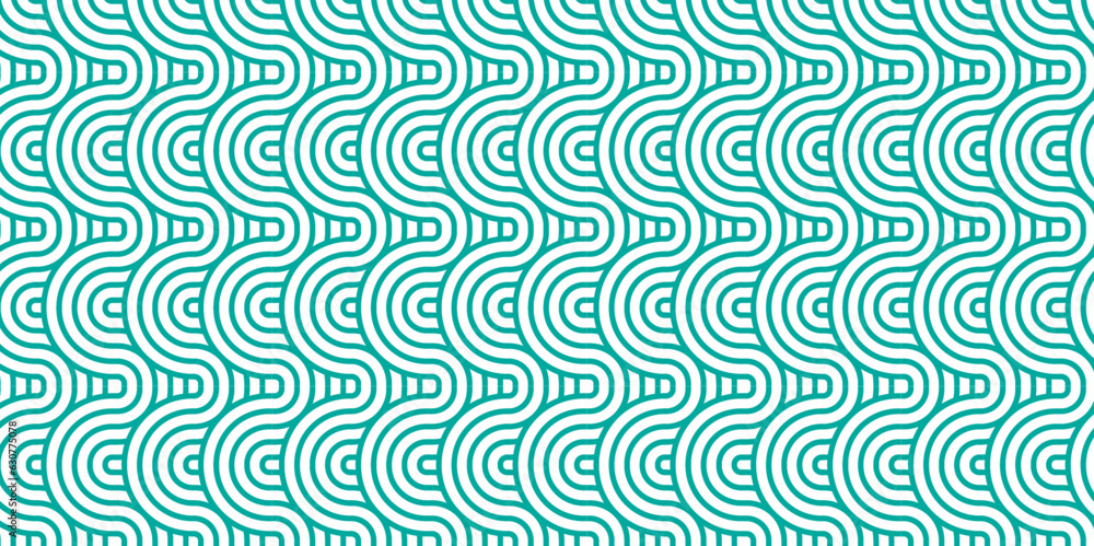 Seamless overloping clothinge and fabric pattern with waves. seamless pattern with waves and blue geomatices retro background.