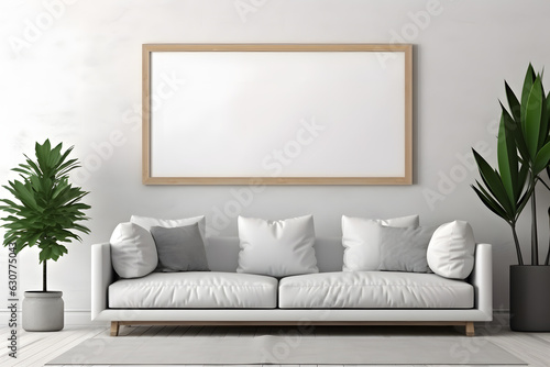 Subdued Gallery Wall Decor Picture Frame Mockup, generative, ai