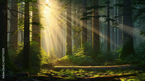 Forest light rays for manipulation photomanipulation sun deep