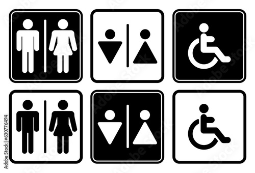 Toilet vector icons set, Sign Symbol Icon Pictogram