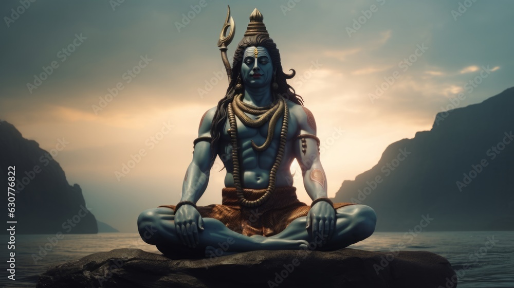 The hindu god shiva.generative ai
 - obrazy, fototapety, plakaty 