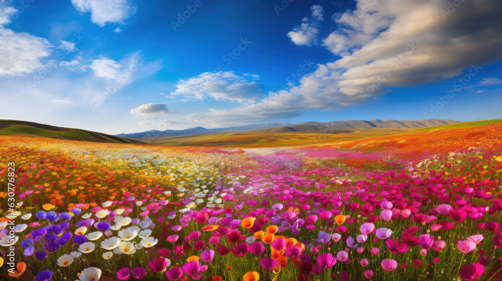 Flower field beautiful background wallpaper