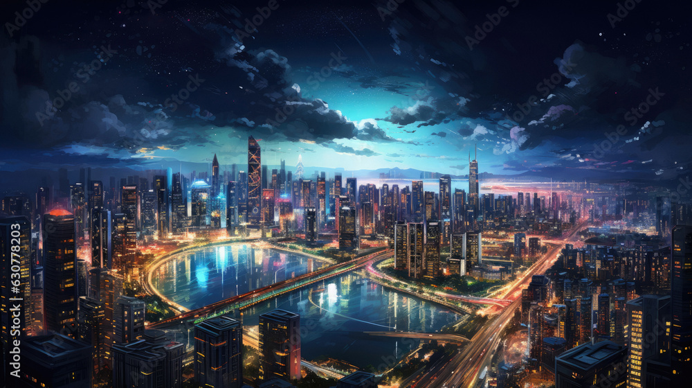 Night city fantasy world