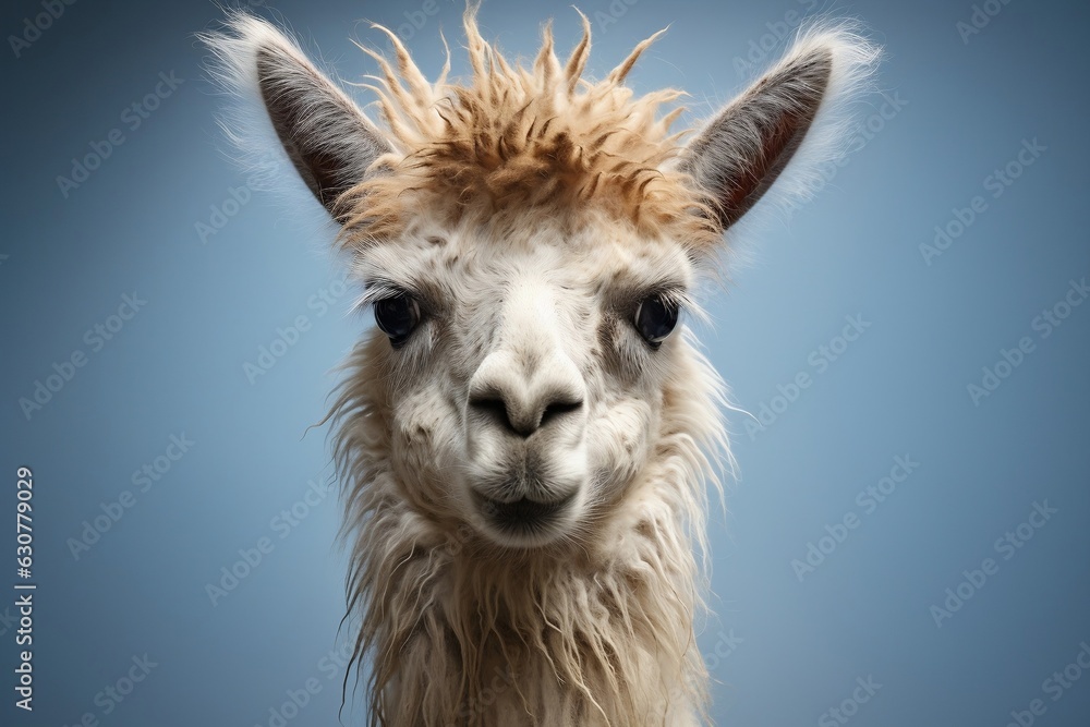 Close-Up Llama Portrait. Generative Ai