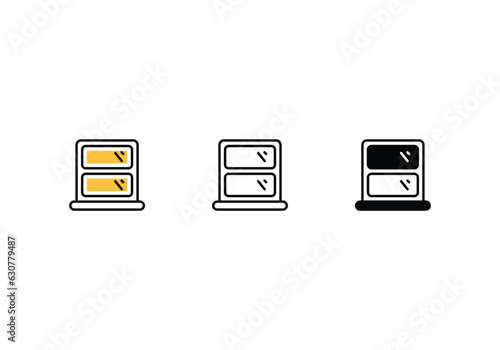 Принти на полотні Glasses Window icons set vector stock illustration.