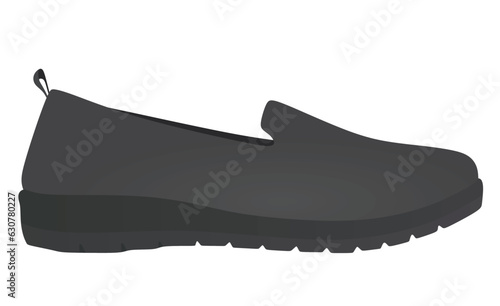 Grey loafer shoes. vector illustration