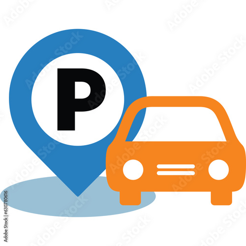 parking area for automobile in the public, parking lot sign