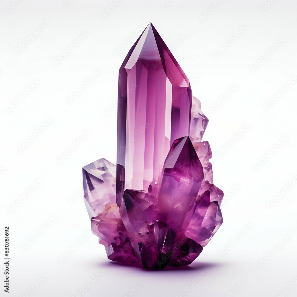 Purple Quartz Crystal Isolated on White Background. Generative ai Purple Quartz Crystal Isolated on White Background. Generative ai
