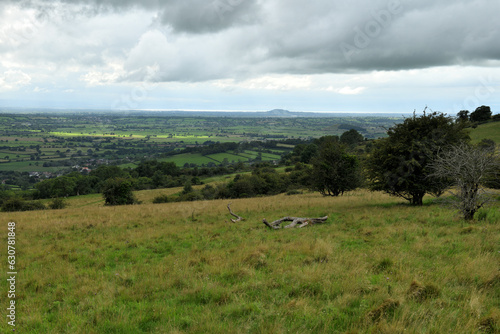 View across Somerset from Deerleap viewpoint in the Mendip hills, Somerset, England