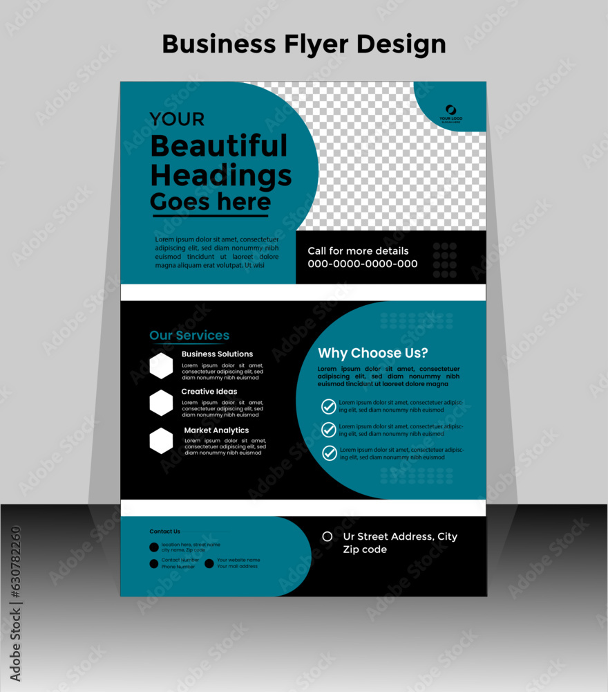 Corporate flyer or cover design for business identity and advertisement.